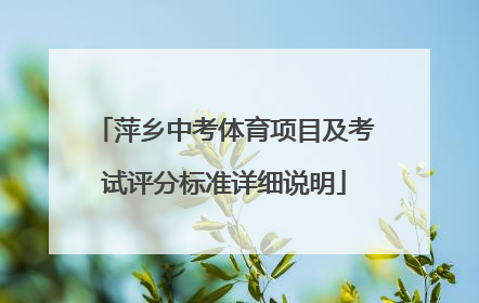 萍乡中考体育项目及考试评分标准详细说明